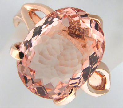 Золото Кольцо с чистейшим морганитом