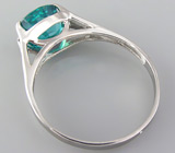 Кольцо с красивым цирконом цвета морской волны Серебро 925