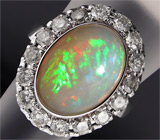Кольцо с эфиопским опалом и 16-ю бриллиантами