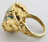 Кольцо с красивейшим цирконом и бриллиантами Золото