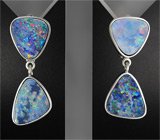 Серьги с австралийскими дублет опалами