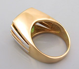 Кольцо с крупным зеленым бериллом Золото
