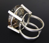 Кольцо с чистейшим империал топазом и бриллиантами Серебро 925