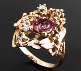 Кольцо с сапфиром со сменой цвета и бриллиантами Золото
