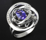 Кольцо с сапфиром со сменой цвета и бриллиантами