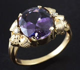 Кольцо с пурпурной шпинелью и бриллиантами