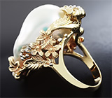 Кольцо с жемчужиной Mabe и бриллиантами Золото