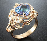 Кольцо с роскошным танзанитом и бриллиантами Золото