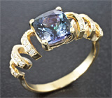 Кольцо с танзанитом и бриллиантами