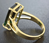 Кольцо с крупным полихромным турмалином Золото