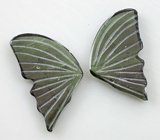 Спецпредложение от мастерской! Пара резных зеленых турмалинов 2,86 карат + дизайн