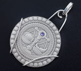 Коллекционная арт-монета «Весы» в оправе из серебра 925 пробы