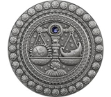 Коллекционная арт-монета «Весы» в оправе из серебра 925 пробы Серебро 925