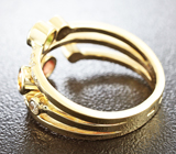 Кольцо с разноцветными сапфирами и бриллиантами Золото