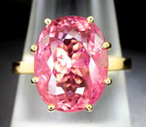 Кольцо с крупным розовым турмалином Золото