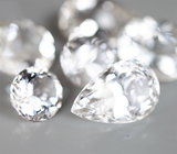 Серьги с бесцветными топазами и бриллиантами Серебро 925