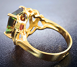 Кольцо с полихромным андезином Золото