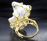 Кольцо c жемчужиной барокко и бриллиантами Золото