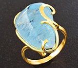 Кольцо c крупным кабошоном аквамарина