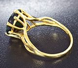 Кольцо с топовым ограненным черным опалом Золото