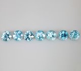 Набор из 7 голубых цирконов 6,61 карата