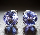 Пусеты с танзанитами 2,46 карата