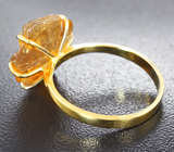 Кольцо с резным желтым турмалином 7,08 карата Золото