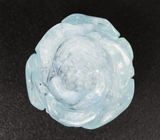 Кулон с миниатюрой «Цветок» из цельного аквамарина 53,29 карата и ограненными аквамаринами