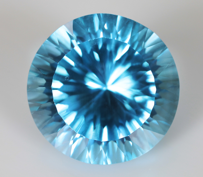 Кольцо с голубым топазом лазерной огранки 27,92 карата Серебро 925