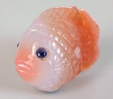 Резной мексиканский агат с синими сапфирами 24,51 карата