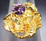 Кольцо с сапфиром топовой огранки со сменой цвета 0,84 карата Золото