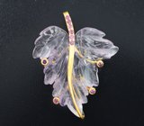 Кулон с резным аметистом 39,85 карата и родолитами гранатами