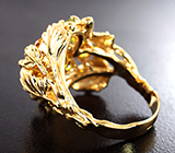 Кольцо с гелиодором 4,04 карата, уральскими демантоидами 1,45 карата и бриллиантами Золото