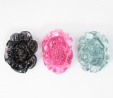 Набор из 3 резных турмалинов 15,71 карата