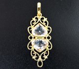 Кулон с морганитами 5,85 карата и бриллиантами