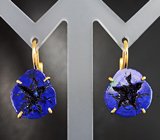Серьги с яркими друзами азурита 15,25 карата