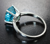 Кольцо с крупным голубым цирконом 7,49 карата Серебро 925