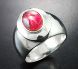 Кольцо cо звездчатым рубином 6,44 карата Серебро 925