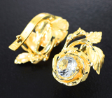 Комплект с ограненными бесцветными фенакитами 1,52 карата и бриллиантами Золото