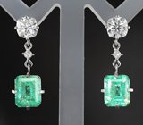 Серьги с изумрудами 5,2 карата и муассанитами 2,75 карата