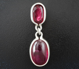 Кулон с рубеллитом турмалином 2,98 карата и рубином 10,28 карата