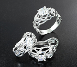 Комплект с бесцветными муассанитами 2,5 карата