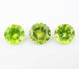 Набор из 3 уральских демантоидов 2,15 карата