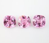 Набор из 3 неоново-розовых шпинелей 3,96 карата