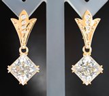 Серьги с муассанитами 11,01 карата и бриллиантами