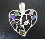 Кулон с разноцветными сапфирами 5,28 карата