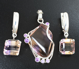 Комплект с аметринами 36,37 карата и аметистами