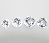 Редкий набор из 4 бесцветных скаполитов высокой чистоты 12,83 карата