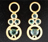 Подвесы для серег с сапфирами 0,84 карата и александритами