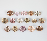 Редкий набор из 16 гранатов со сменой цвета 9,79 карата